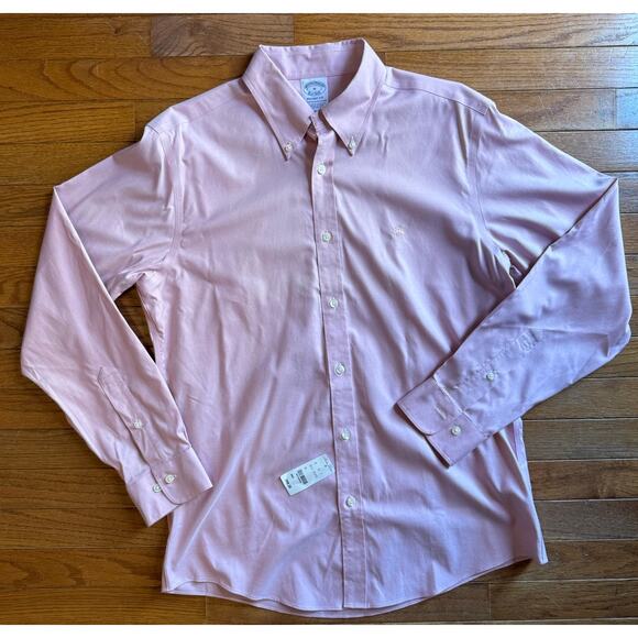 Brooks Brothers Regent Fit button up Medium Pink Mens NWT - Picture 11 of 12